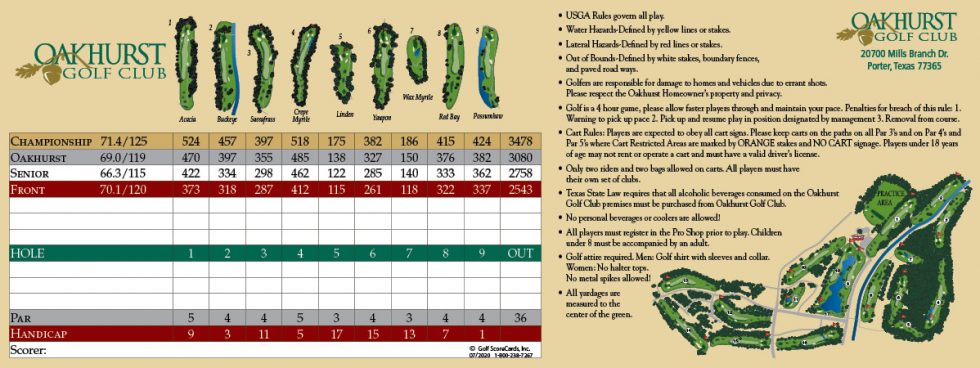 Course Details Oakhurst Course Details Oakhurst