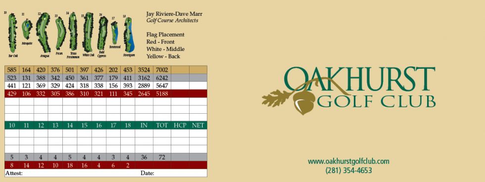 Course Details Oakhurst Course Details Oakhurst